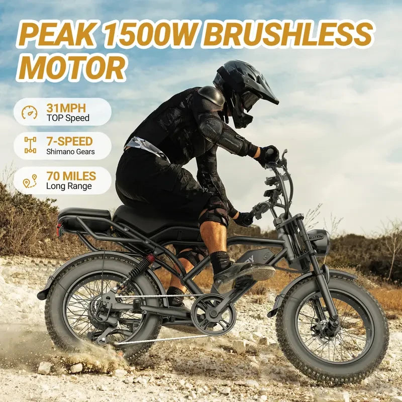 VOLTVOGU Full-Suspension Electric Off-Road Bike