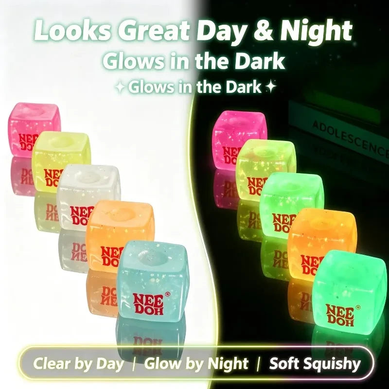 Glow in the Dark Ice Cube Squishy Toy