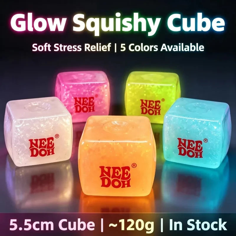 Glow in the Dark Ice Cube Squishy Toy